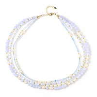 Collar en plata con Ágata de lazo azul (Riya)