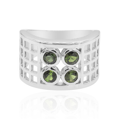 Anillo en plata con Turmalina verde (VIENNA 1903)