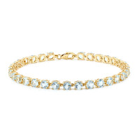Brazalete en plata con Topacio azul cielo