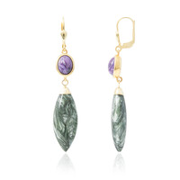 Pendientes en plata con Serafinita (CUSTODANA)