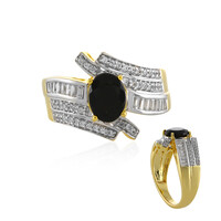 Anillo en plata con Turmalina negra