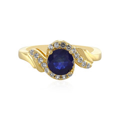 Anillo en plata con Zafiro azul de Madagascar