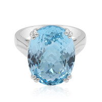 Anillo en plata con Topacio azul cielo