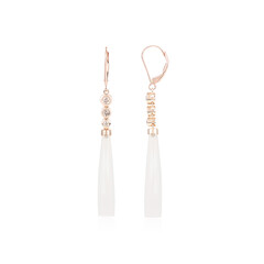 Pendientes en oro con Calcedonia blanca (KM by Juwelo)
