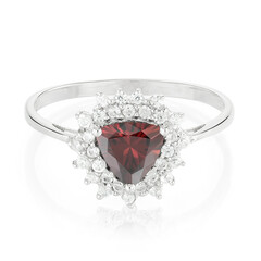 Anillo en plata con Zircón rojo