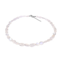 Collar en plata con Piedra de Luna arcoíris