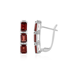 Pendientes en plata con Granate de Mozambique
