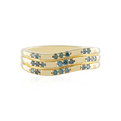 Anillo en plata con Diamante azul I2