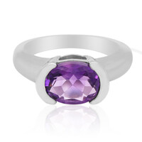 Anillo en plata con Amatista de Zambia