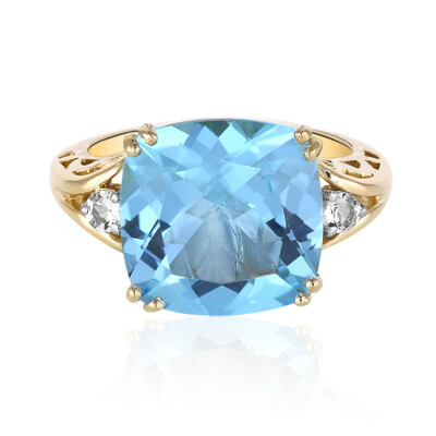 Anillo en plata con Topacio azul cielo