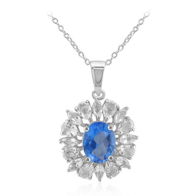 Collar en plata con Topacio azul índigo