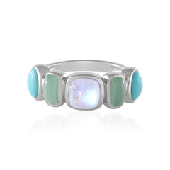 Anillo en plata con Piedra de luna azul (KM by Juwelo)