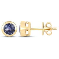 Pendientes en oro con Tanzanita