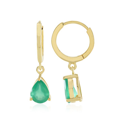 Pendientes en plata con Ónix verde