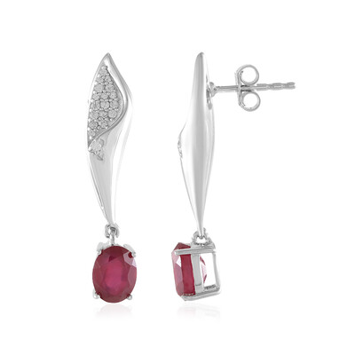 Pendientes en plata con Rubí de Madagascar (de Melo)