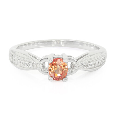 Anillo en plata con Rubí rojo atardecer
