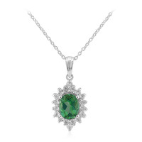 Collar en plata con Topacio verde mariposa