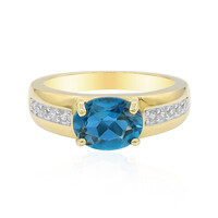 Anillo en plata con Topacio azul de Londres