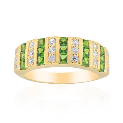 Anillo en plata con Diópsido de Rusia