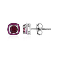 Pendientes en plata con Rodolita