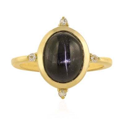 Anillo en plata con Diópsido estrella de la India
