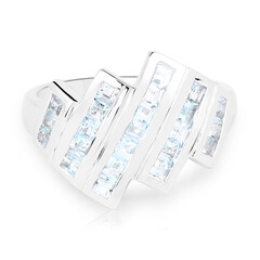 Anillo en plata con Topacio azul cielo