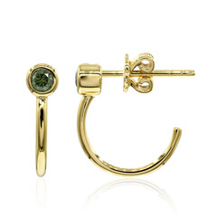Pendientes en oro con Diamante verde VS1