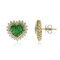 Pendientes en oro con Granate tsavorita AAA (CIRARI)