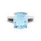 Anillo en plata con Topacio azul cielo