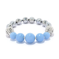 Brazalete en plata con Angelita (Dallas Prince Designs)