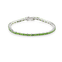 Brazalete en plata con Diópsido de Rusia