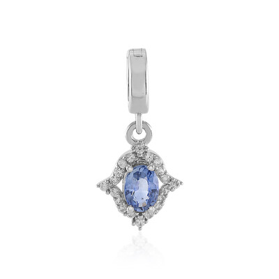 Colgante en plata con Zafiro azul Ceylon
