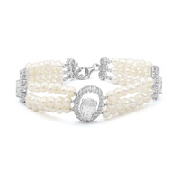 Brazalete en plata con Topacio blanco