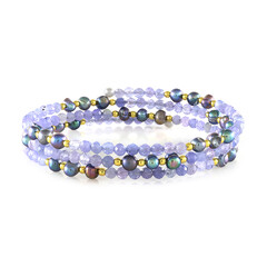 Brazalete en acero con Tanzanita (Riya)