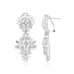 Pendientes en plata con Topacio blanco