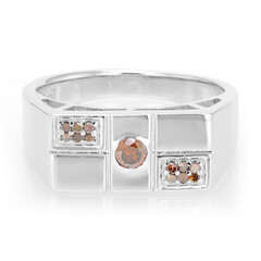 Anillo de hombre en plata con Diamante fantasía