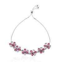 Brazalete en plata con Topacio rosa