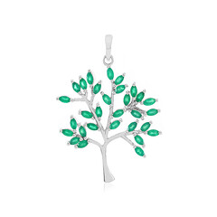 Colgante en plata con Ónix verde
