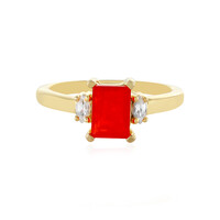 Anillo en plata con Ópalo rojo de Etiopía