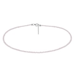 Collar en plata con Cuarzo rosa