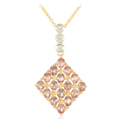 Collar en oro con Zafiro Padparascha no calentado (AMAYANI)