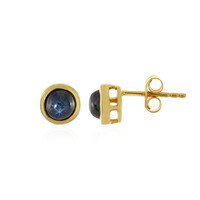 Pendientes en plata con Zafiro estrella azul