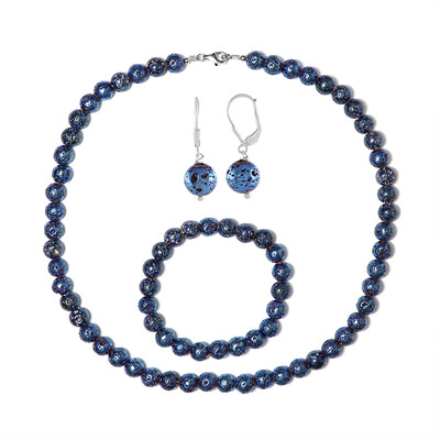 Set en plata con Lava azul
