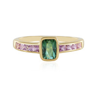 Anillo en plata con Turmalina verde Benedito (Adela Silber)