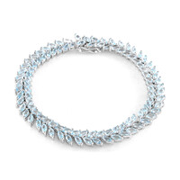 Brazalete en plata con Topacio azul cielo