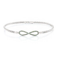 Brazalete en plata con Diamante verde