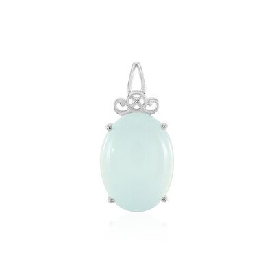 Colgante en plata con Calcedonia agua