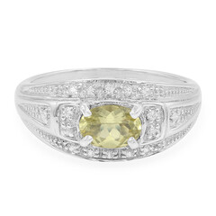 Anillo en plata con Apatita de Limón