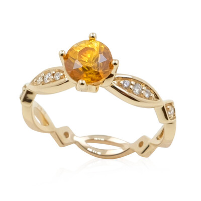 Anillo en oro con Esfalerita (de Melo)