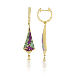 Pendientes en plata con Perla blanca Freshwater (Adela Silber)